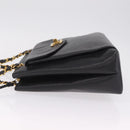 CHANEL Chain Shoulder Tote Bag Caviar Skin Black Gold CC Auth 213926V-5