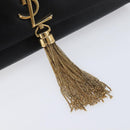Saint Laurent Chain Kate Shoulder Bag Leather Black Gold Auth 213936M-14