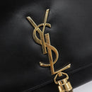 Saint Laurent Chain Kate Shoulder Bag Leather Black Gold Auth 213936M-16