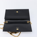 Saint Laurent Chain Kate Shoulder Bag Leather Black Gold Auth 213936M-17