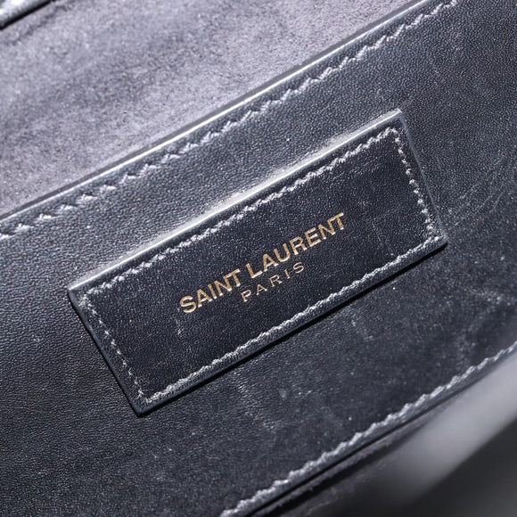 Saint Laurent Chain Kate Shoulder Bag Leather Black Gold Auth 213936M