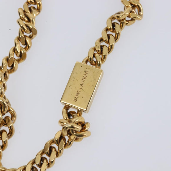 Saint Laurent Chain Kate Shoulder Bag Leather Black Gold Auth 213936M