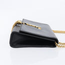 Saint Laurent Chain Kate Shoulder Bag Leather Black Gold Auth 213936M-4