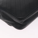 CHANEL Bias Stitch Chain Shoulder Bag Lamb Skin Black Gold CC Auth 213945A-11