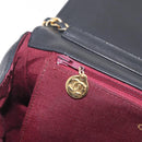 CHANEL Bias Stitch Chain Shoulder Bag Lamb Skin Black Gold CC Auth 213945A-21