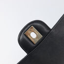 CHANEL Chevron V Stitch Chain Bag Lamb Skin Black Gold CC Auth 213946SAM-17