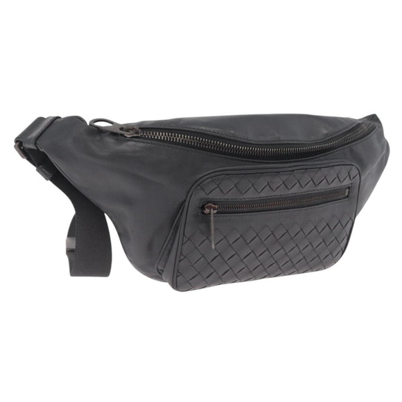 Bottega Veneta INTRECCIATO Body Bag Leather Gray Auth 213950V