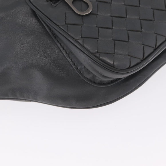Bottega Veneta INTRECCIATO Body Bag Leather Gray Auth 213950V