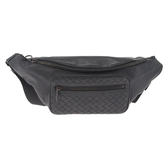Bottega Veneta INTRECCIATO Body Bag Leather Gray Auth 213950V