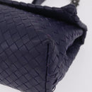 Bottega Veneta INTRECCIATO Chain Shoulder Bag Leather Purple Silver Auth 213952V-11