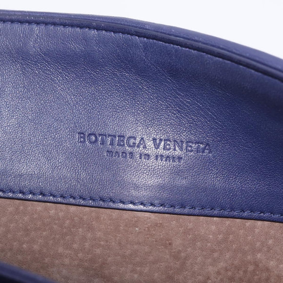 Bottega Veneta INTRECCIATO Chain Shoulder Bag Leather Purple Silver Auth 213952V