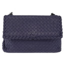 Bottega Veneta INTRECCIATO Chain Shoulder Bag Leather Purple Silver Auth 213952V-2