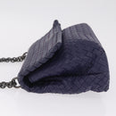 Bottega Veneta INTRECCIATO Chain Shoulder Bag Leather Purple Silver Auth 213952V-5