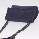 Bottega Veneta INTRECCIATO Chain Shoulder Bag Leather Purple Silver Auth 213952V-6