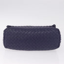 Bottega Veneta INTRECCIATO Chain Shoulder Bag Leather Purple Silver Auth 213952V-9
