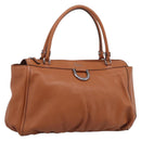 GUCCI Abbey Tote Bag Leather Brown Silver 341491 Auth 213957V-1