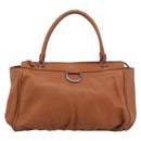 GUCCI Abbey Tote Bag Leather Brown Silver 341491 Auth 213957V-2