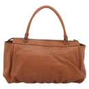 GUCCI Abbey Tote Bag Leather Brown Silver 341491 Auth 213957V-3