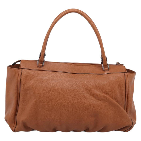 GUCCI Abbey Tote Bag Leather Brown Silver 341491 Auth 213957V