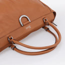 GUCCI Abbey Tote Bag Leather Brown Silver 341491 Auth 213957V-7