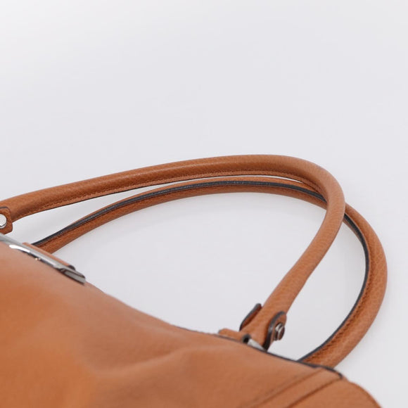 GUCCI Abbey Tote Bag Leather Brown Silver 341491 Auth 213957V