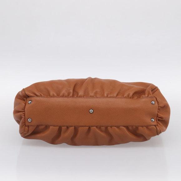 GUCCI Abbey Tote Bag Leather Brown Silver 341491 Auth 213957V