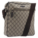 GUCCI GG Supreme Shoulder Bag PVC Beige Gold 201448 Auth 213958V-1