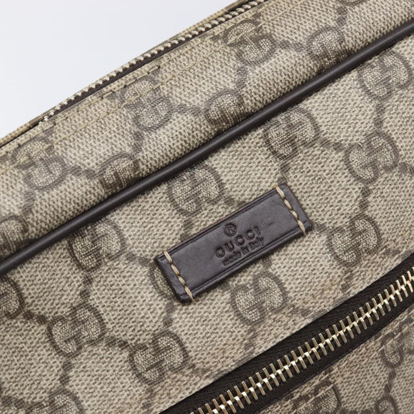GUCCI GG Supreme Shoulder Bag PVC Beige Gold 201448 Auth 213958V