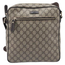 GUCCI GG Supreme Shoulder Bag PVC Beige Gold 201448 Auth 213958V-2