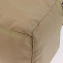 PRADA Hand Bag Nylon Beige Silver Auth 213961A-13