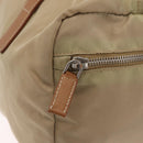 PRADA Hand Bag Nylon Beige Silver Auth 213961A-14