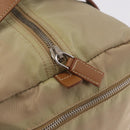 PRADA Hand Bag Nylon Beige Silver Auth 213961A-15
