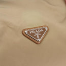 PRADA Hand Bag Nylon Beige Silver Auth 213961A-16