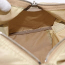 PRADA Hand Bag Nylon Beige Silver Auth 213961A-18