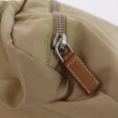 PRADA Hand Bag Nylon Beige Silver Auth 213961A-20