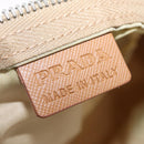 PRADA Hand Bag Nylon Beige Silver Auth 213961A-24