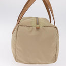 PRADA Hand Bag Nylon Beige Silver Auth 213961A-4