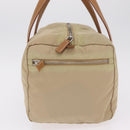 PRADA Hand Bag Nylon Beige Silver Auth 213961A-5