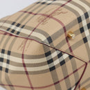 BURBERRY Nova Check Tote Bag PVC Beige Gold Auth 213963V-11