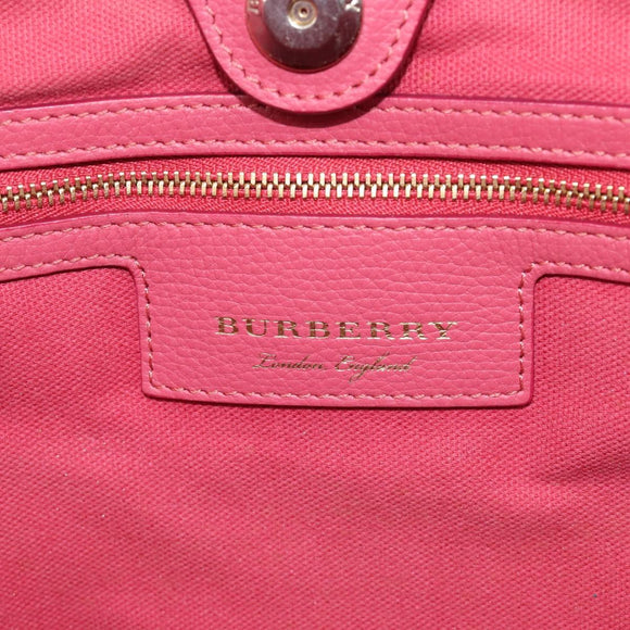 BURBERRY Nova Check Tote Bag PVC Beige Gold Auth 213963V