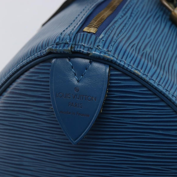 LOUIS VUITTON Epi Speedy 30 Hand Bag Toledo Blue M43005 LV Auth 213968V
