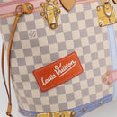 LOUIS VUITTON Damier Azur Summer Trunk Neverfull MM Bag N41065 LV Auth 213971SAV-14