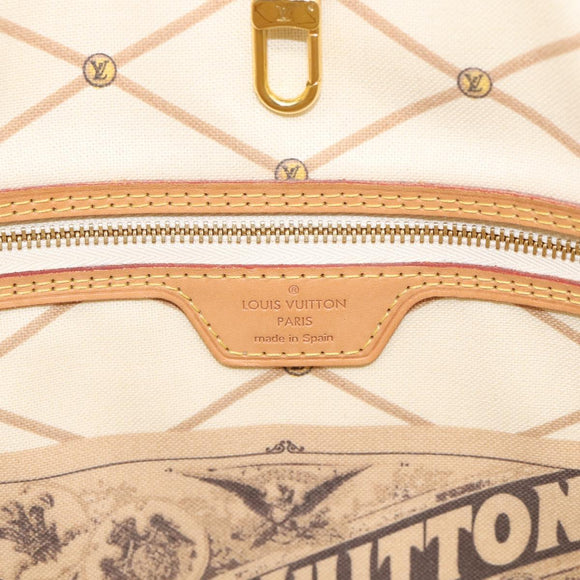 LOUIS VUITTON Damier Azur Summer Trunk Neverfull MM Bag N41065 LV Auth 213971SAV