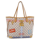 LOUIS VUITTON Damier Azur Summer Trunk Neverfull MM Bag N41065 LV Auth 213971SAV-2