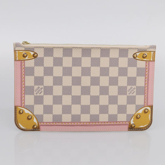 LOUIS VUITTON Damier Azur Summer Trunk Neverfull MM Bag N41065 LV Auth 213971SAV