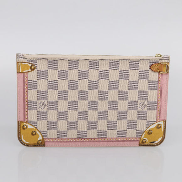 LOUIS VUITTON Damier Azur Summer Trunk Neverfull MM Bag N41065 LV Auth 213971SAV