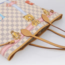 LOUIS VUITTON Damier Azur Summer Trunk Neverfull MM Bag N41065 LV Auth 213971SAV-6
