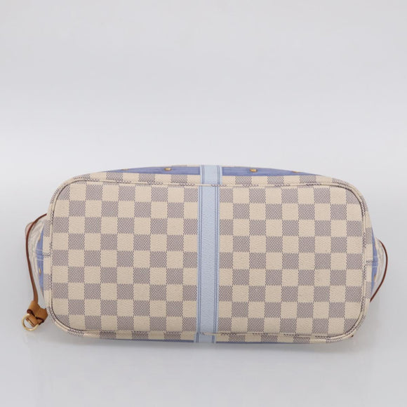 LOUIS VUITTON Damier Azur Summer Trunk Neverfull MM Bag N41065 LV Auth 213971SAV