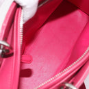 Christian Dior Canage Lady Dior Hand Bag Lamb Skin 2way Pink Silver Auth 213974A-22