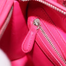 Christian Dior Canage Lady Dior Hand Bag Lamb Skin 2way Pink Silver Auth 213974A-25